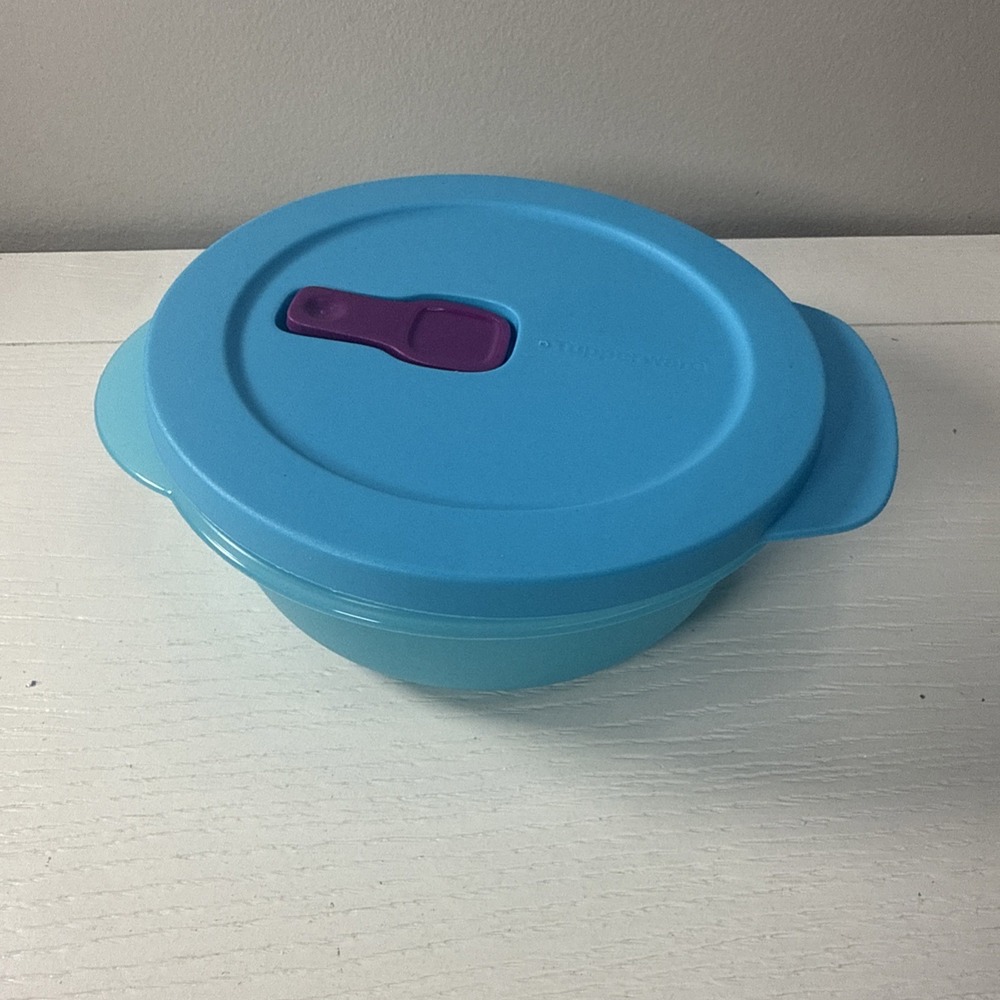 Tupperware CrystalWave Plus Bowl 2 1/2 Cup Aqua 2645A w/Lid Vent Micro Safe